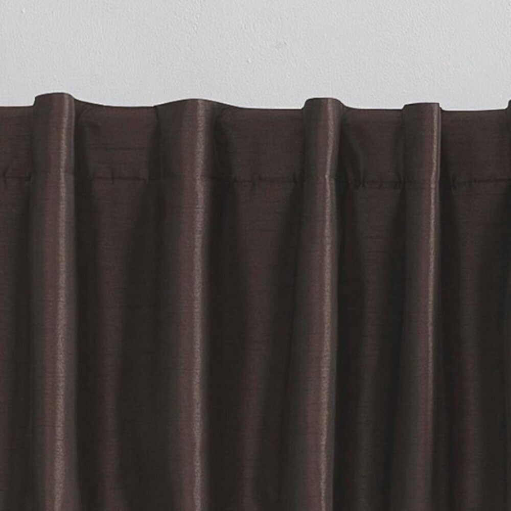 Sun Zero Faux Dupioni Silk Thermal Blackout Back Tab Curtain  50" x 63"  Brown - Picture 3 of 16